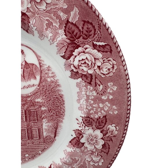 Alfred Meakin Old English Staffordshire Plate Red My Old Kentucky Home Design - Picture 5 of 5